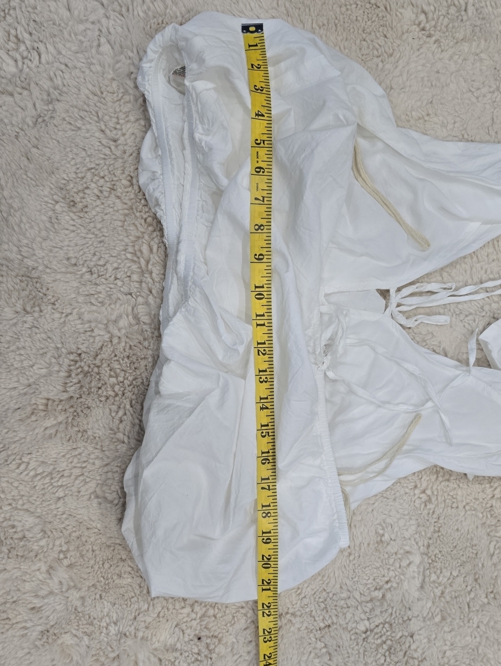 White Cropped Tie-Back Tank Top - Picture 3 of 4
